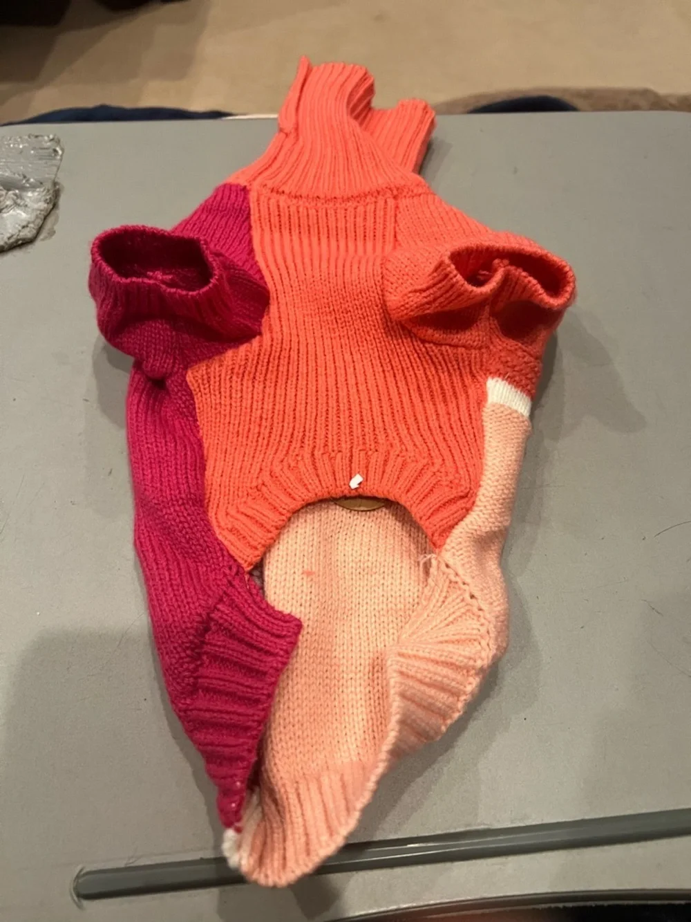 Pet Colorblock Turtleneck Sweater – Pink, Peach & Coral (Size S) | NWOT